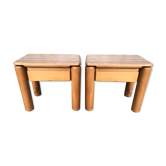 Pair of vintage elm bedsides