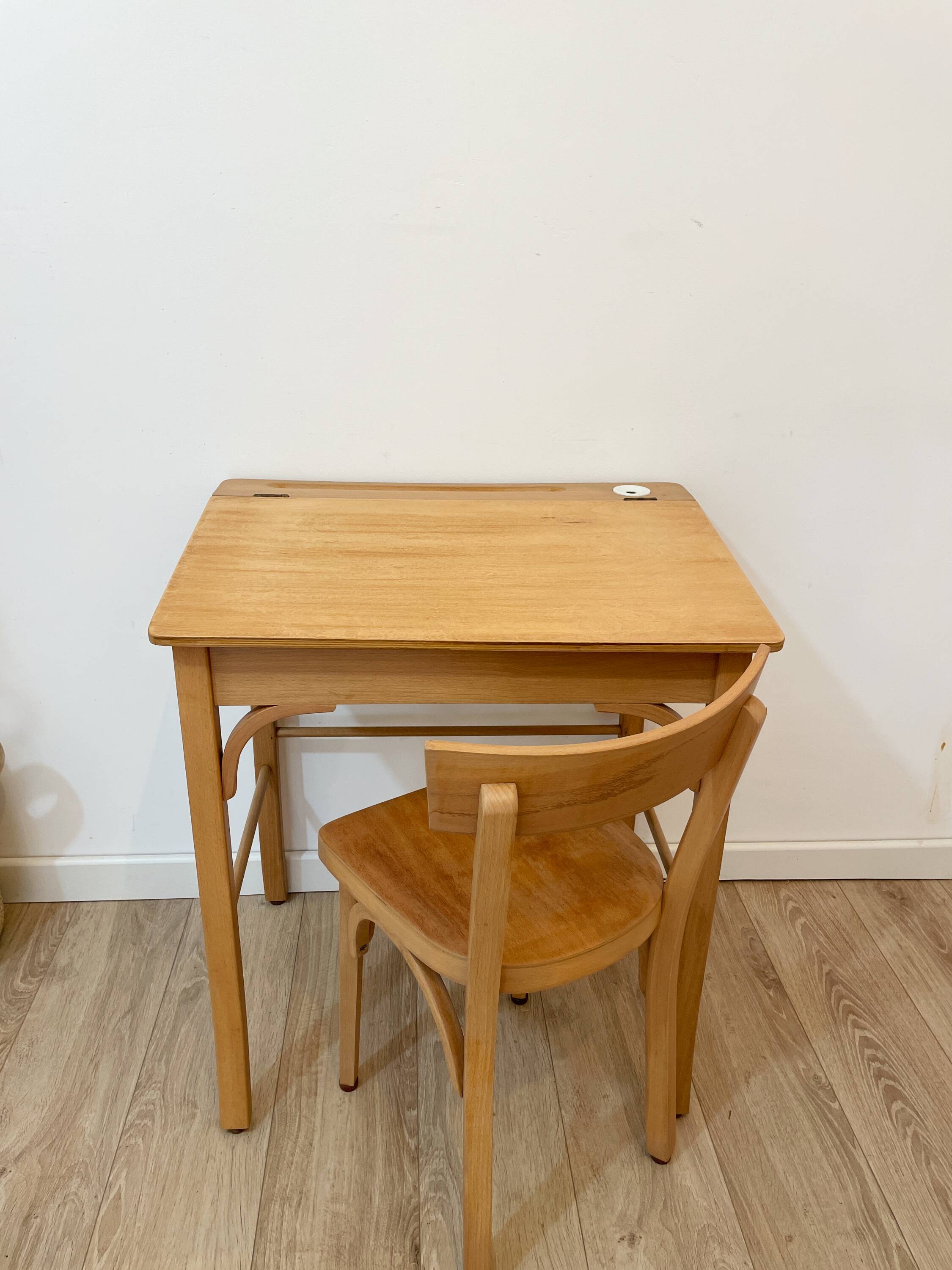 Pupitre/Bureau enfant et sa chaise - Baumann - Années 50/60