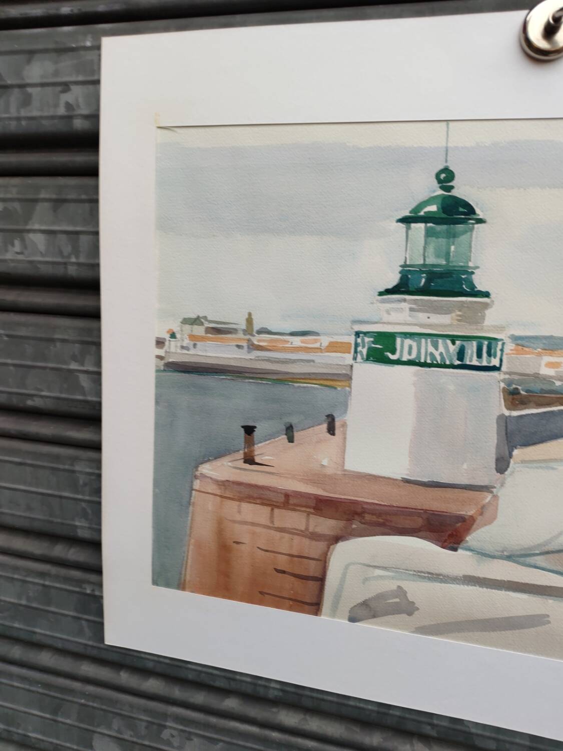 Watercolor by Michel Roubille, the island of Yeu 1987.