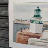Watercolor by Michel Roubille, Yeu Island 1987.