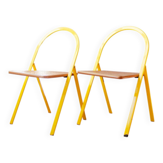 Vintage folding chairs by Giorgio Cattelan for Cidue, metal l