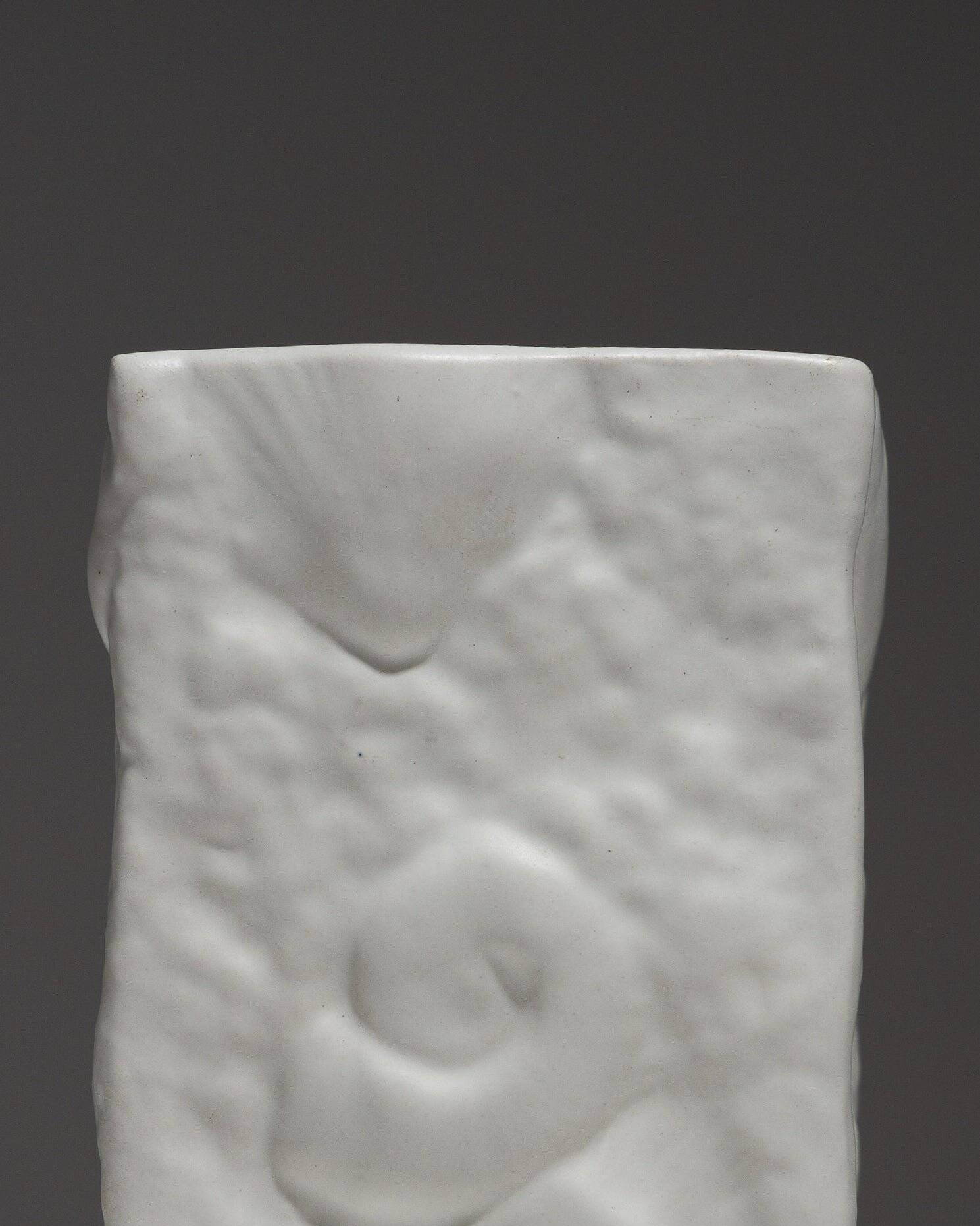 Small square porcelain vase, 1980s