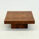 Square coffee table by Fratelli Turri with burl wood