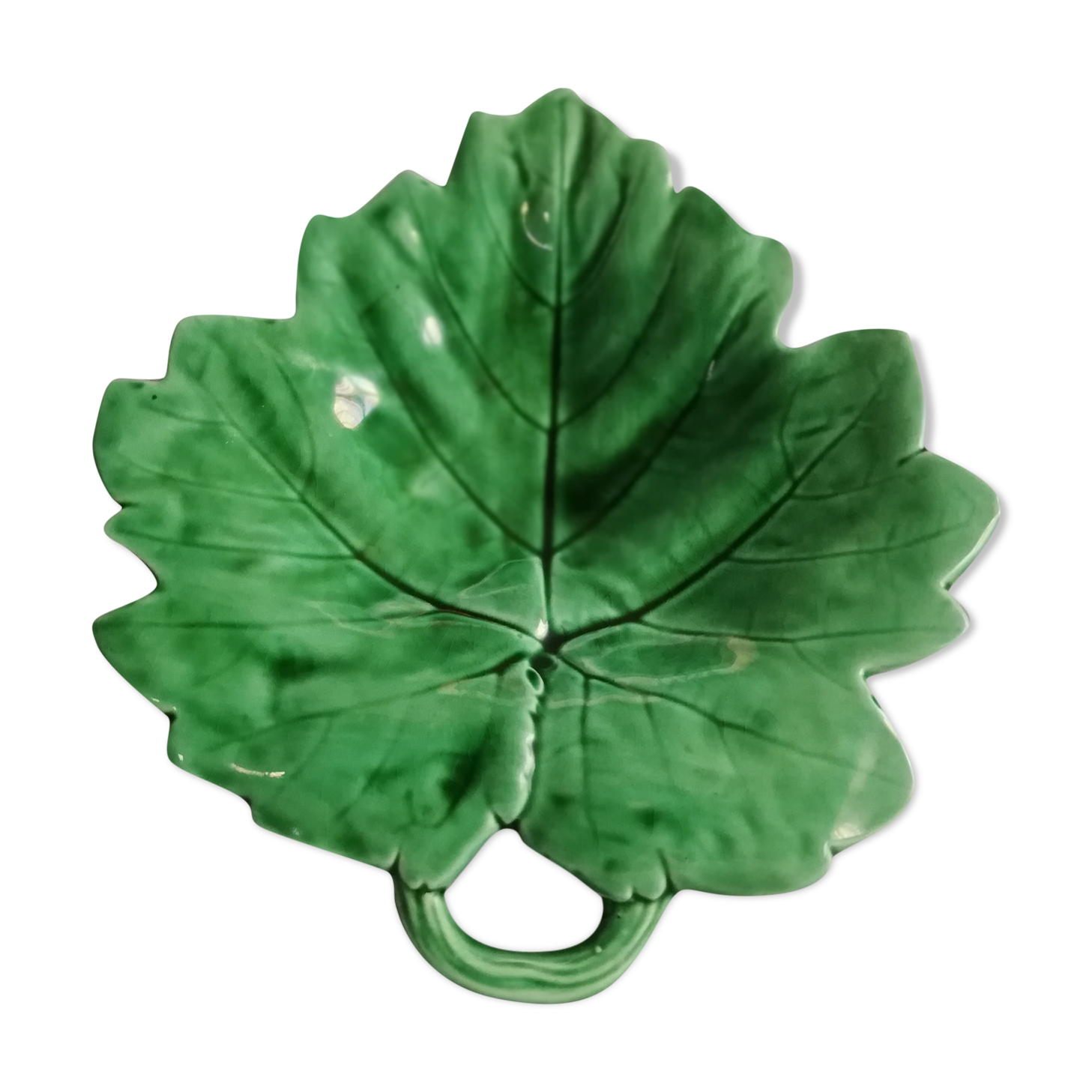 Dish "vine leaf" dabbling Sarreguemines vintage