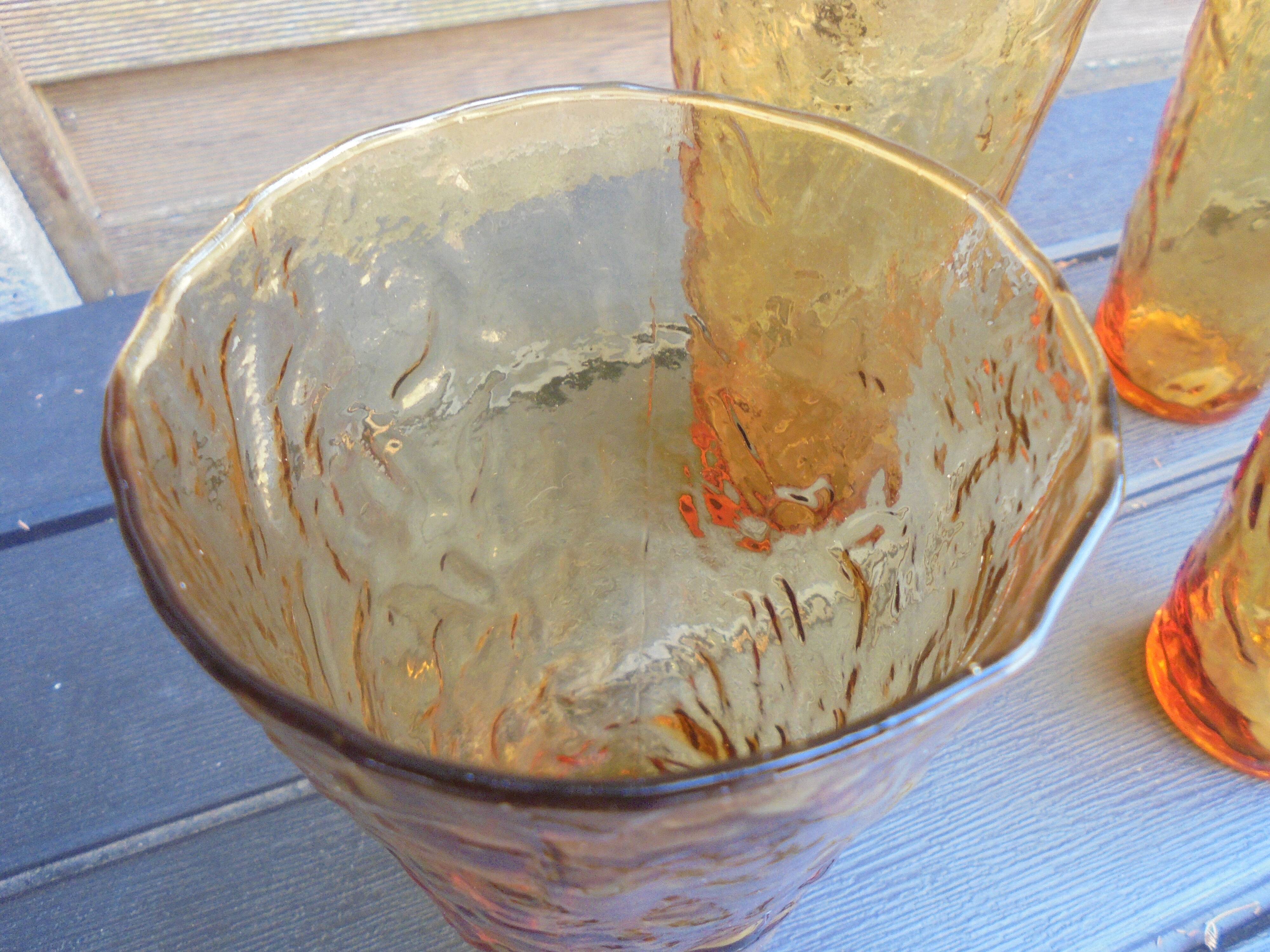 6 Vintage orangeade glasses