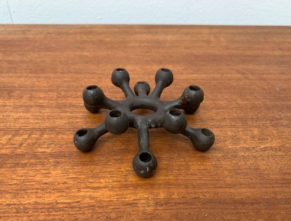 Brutalist Danish candle holder from the mid-century in cast iron by Jens H. Quistgaard.
