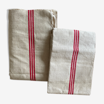 Pair of raw linen tea towels