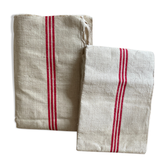 Pair of raw linen tea towels