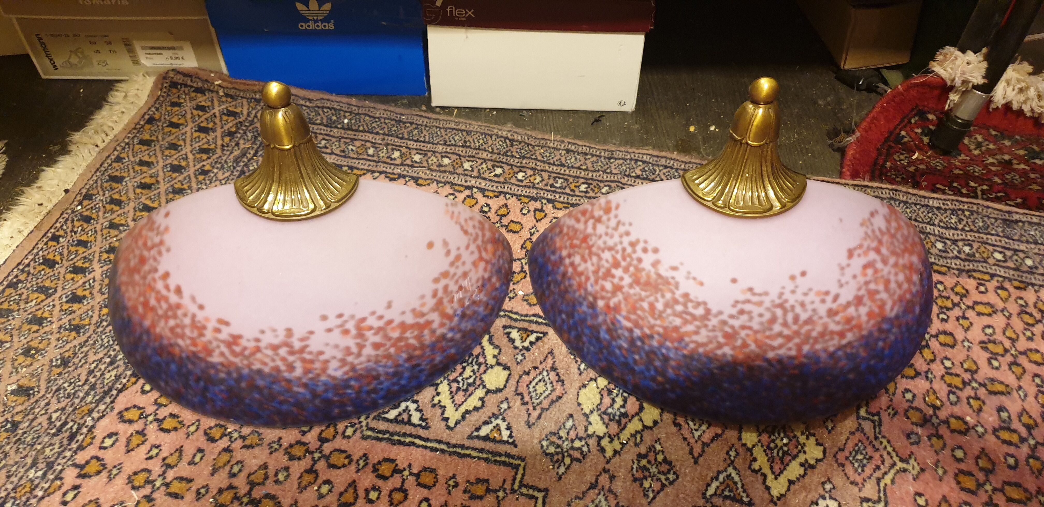 Pair wall lamp signed vianne