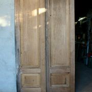 Paire de portes palières en chêne XlXème double face