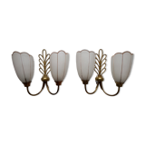 Two vintage double wall lamps