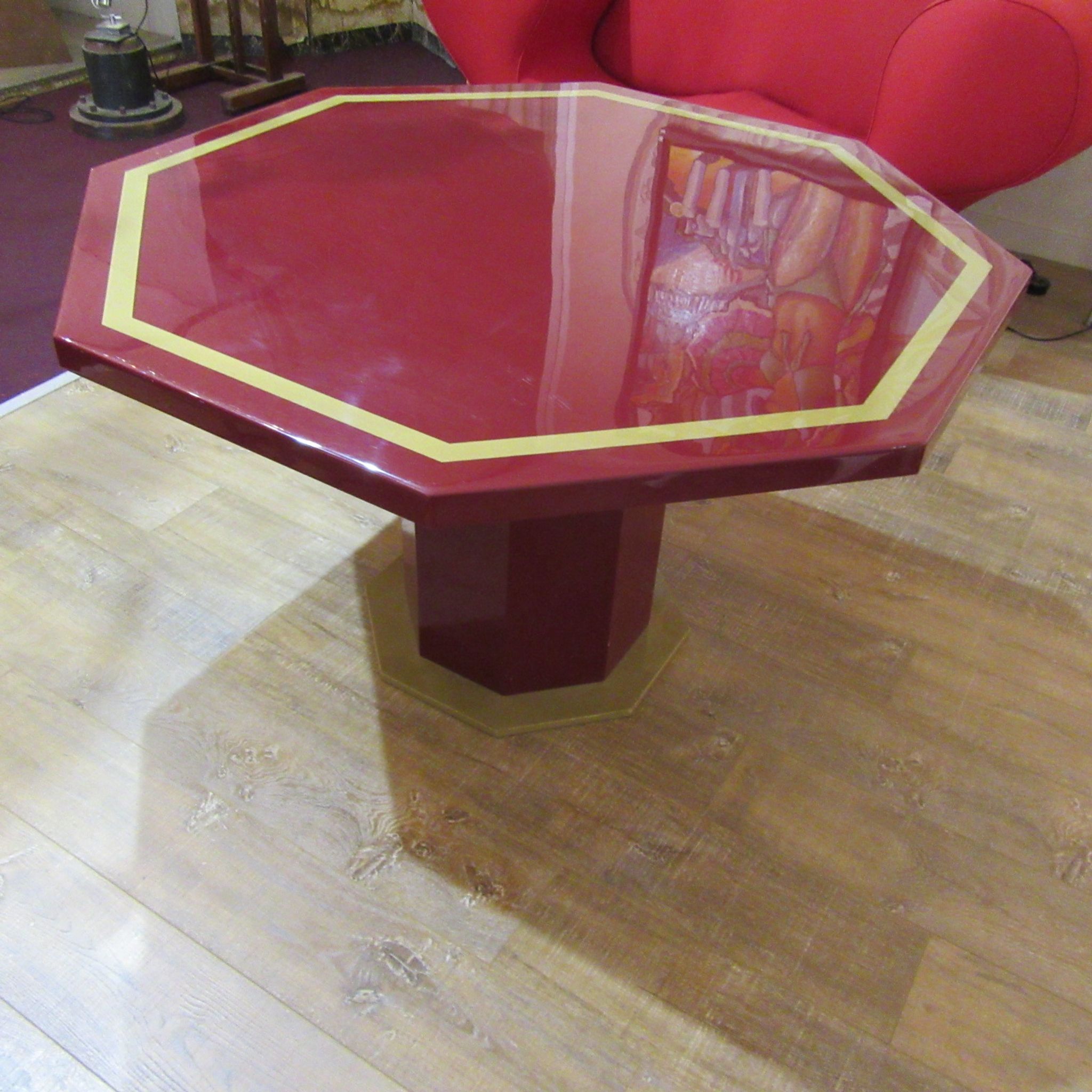 Red and gold laquered table