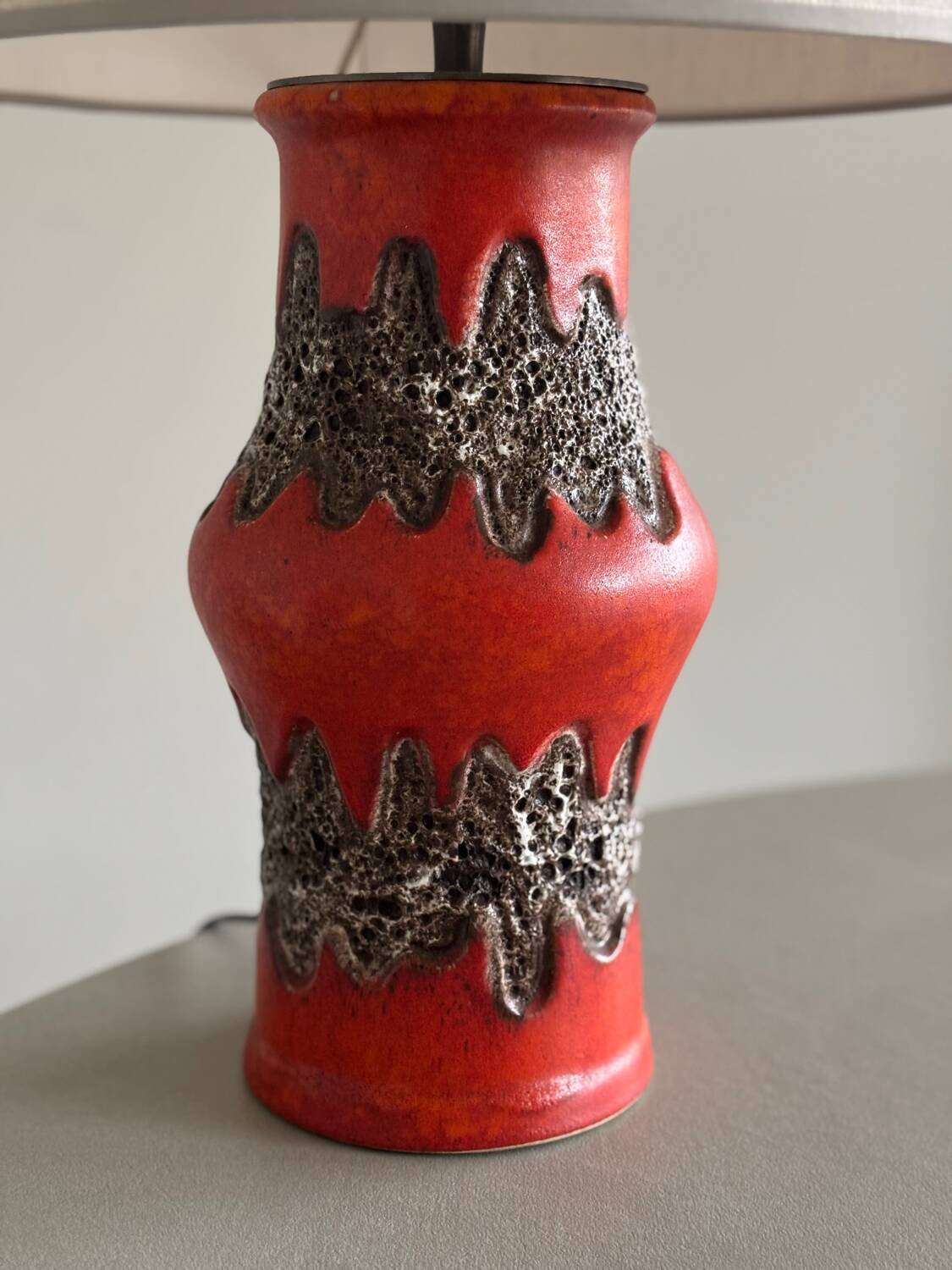 Unique West Germany ceramic lamp by Bhöhr