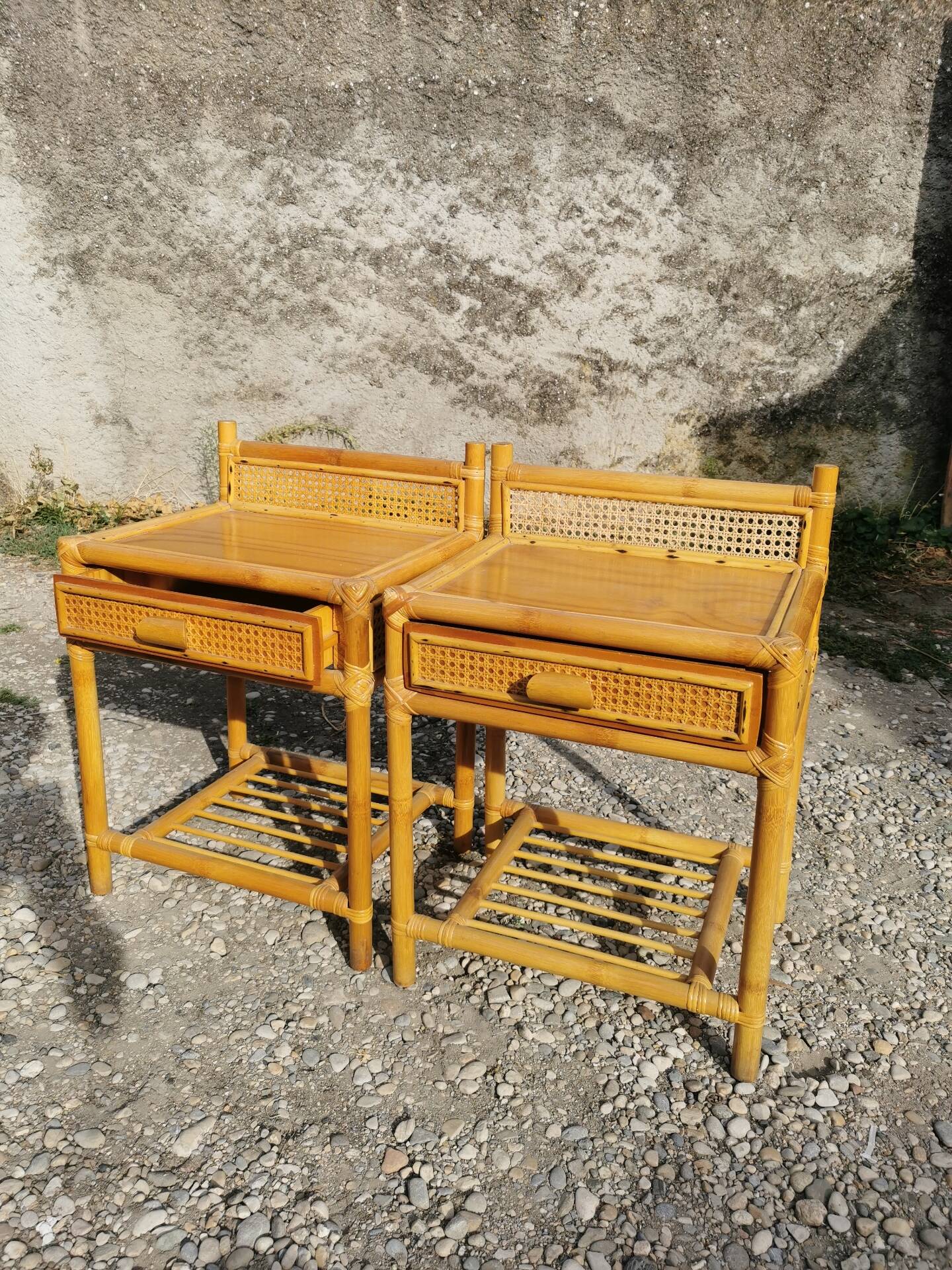 Pair of vintage bedside tables