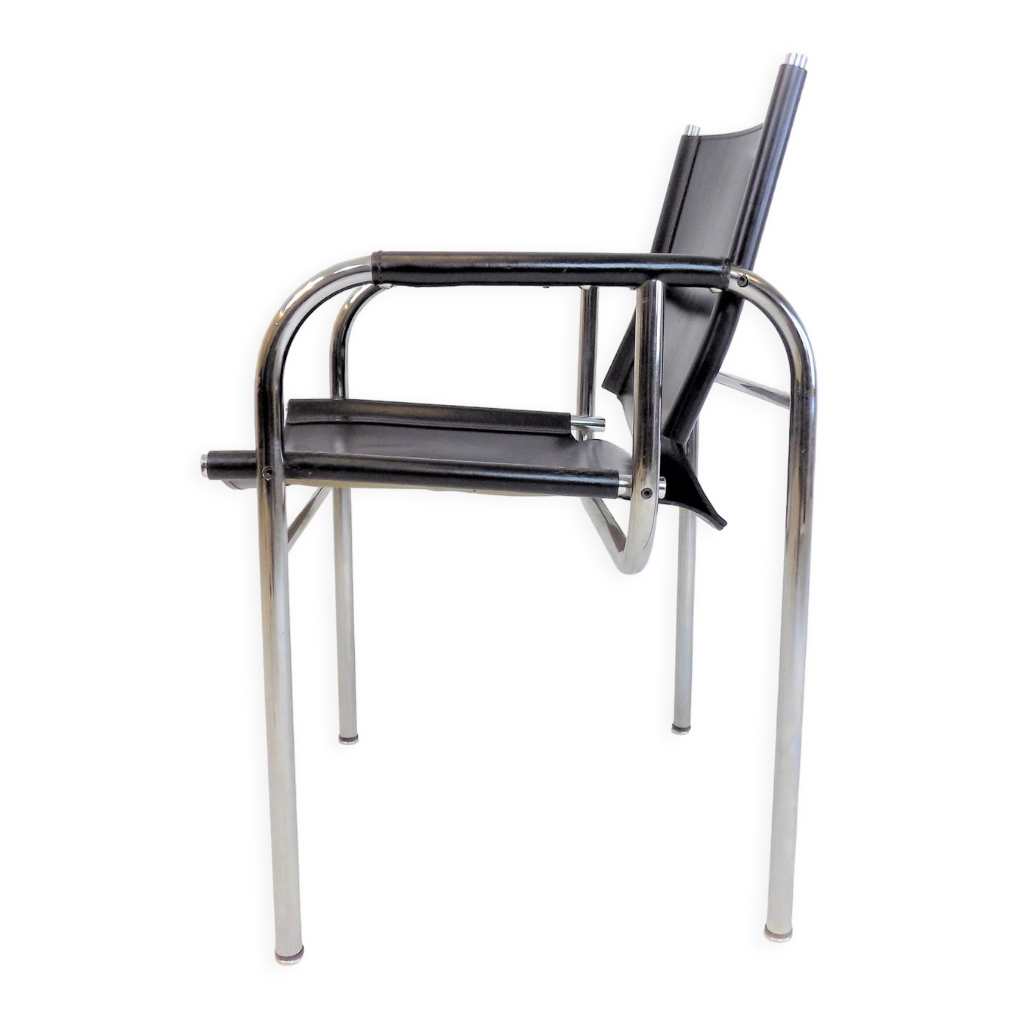 Strässle HE leather lounge chair by Hans Eichenberger