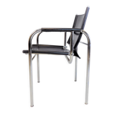 Strässle HE leather lounge chair by Hans Eichenberger