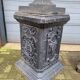 Large antique cast iron vases on pedestal