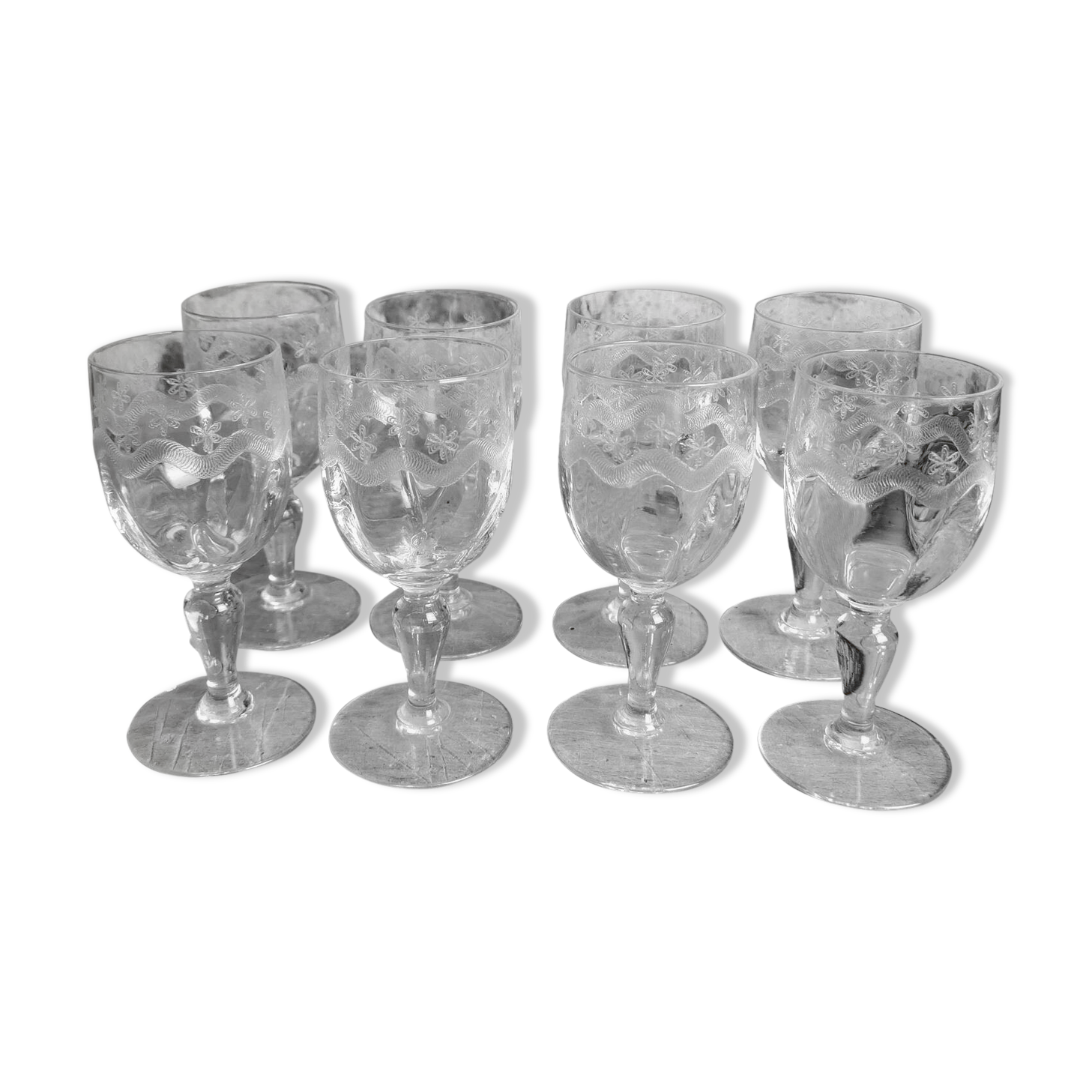 2 Verres Anciens De Dinette De Poupée - Marque Portieux - Hauteur 3,8 Cm - Occasion