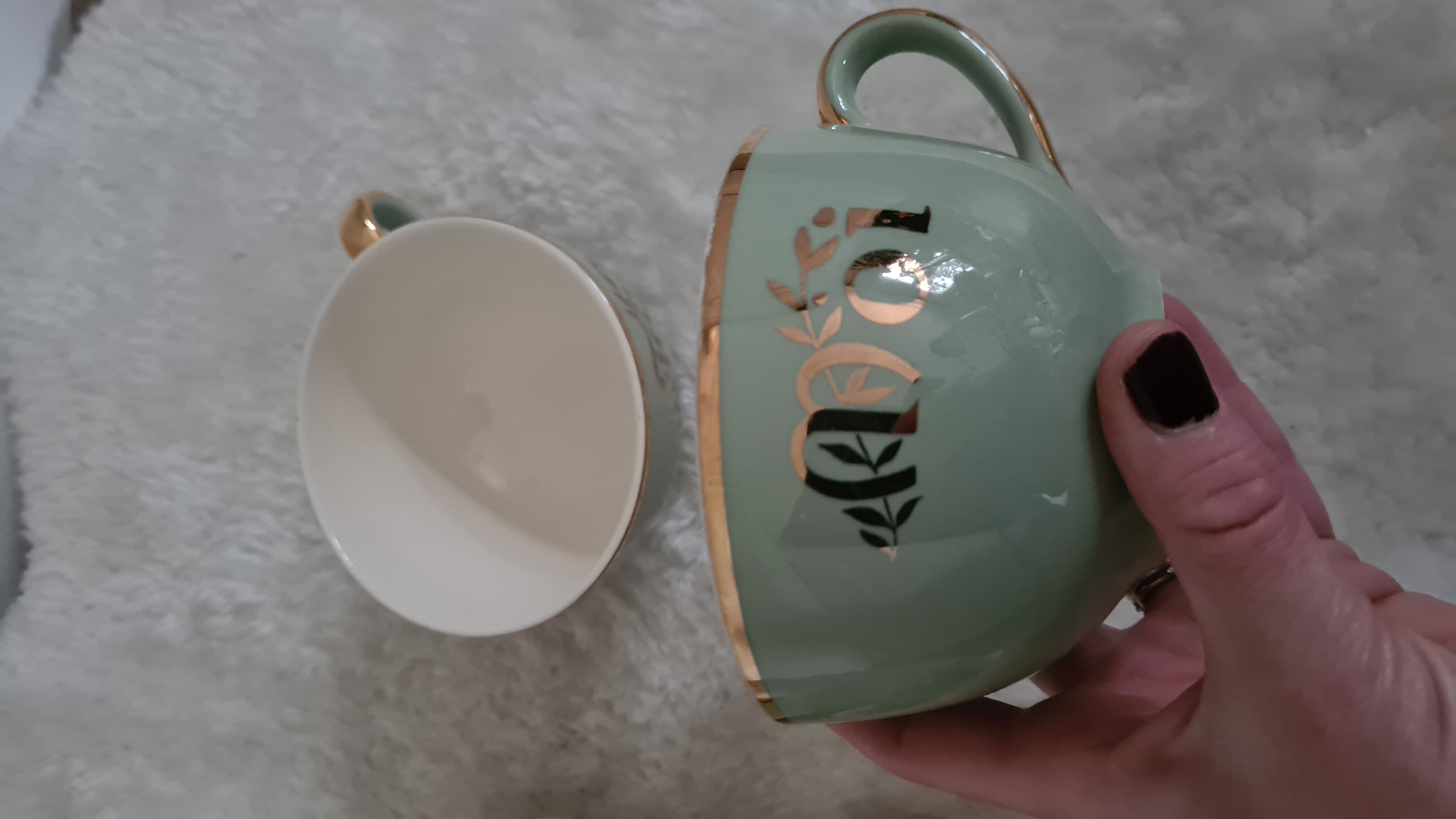 Old breakfast service We Two pistachio color / green / Villeroy & Boch / vintage