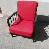 Armchair years 50 red fabric