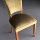 Chaises années 50 en velours vert bronze