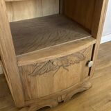 Art Deco bedside table in solid oak