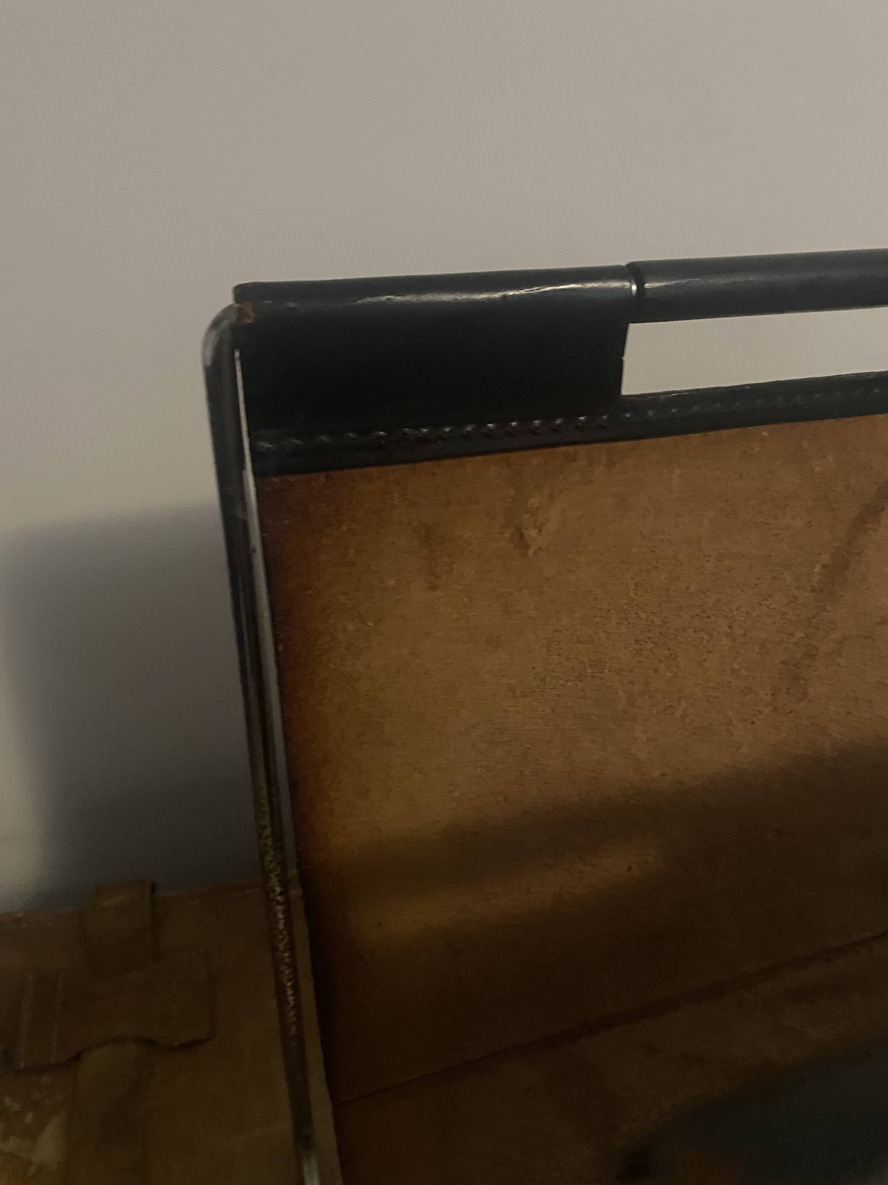 Leather magazine rack