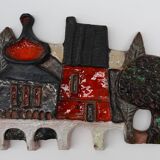 Ceramic wall plaquette by the Belgian Artist Elisabeth Vandeweghe for Ampho