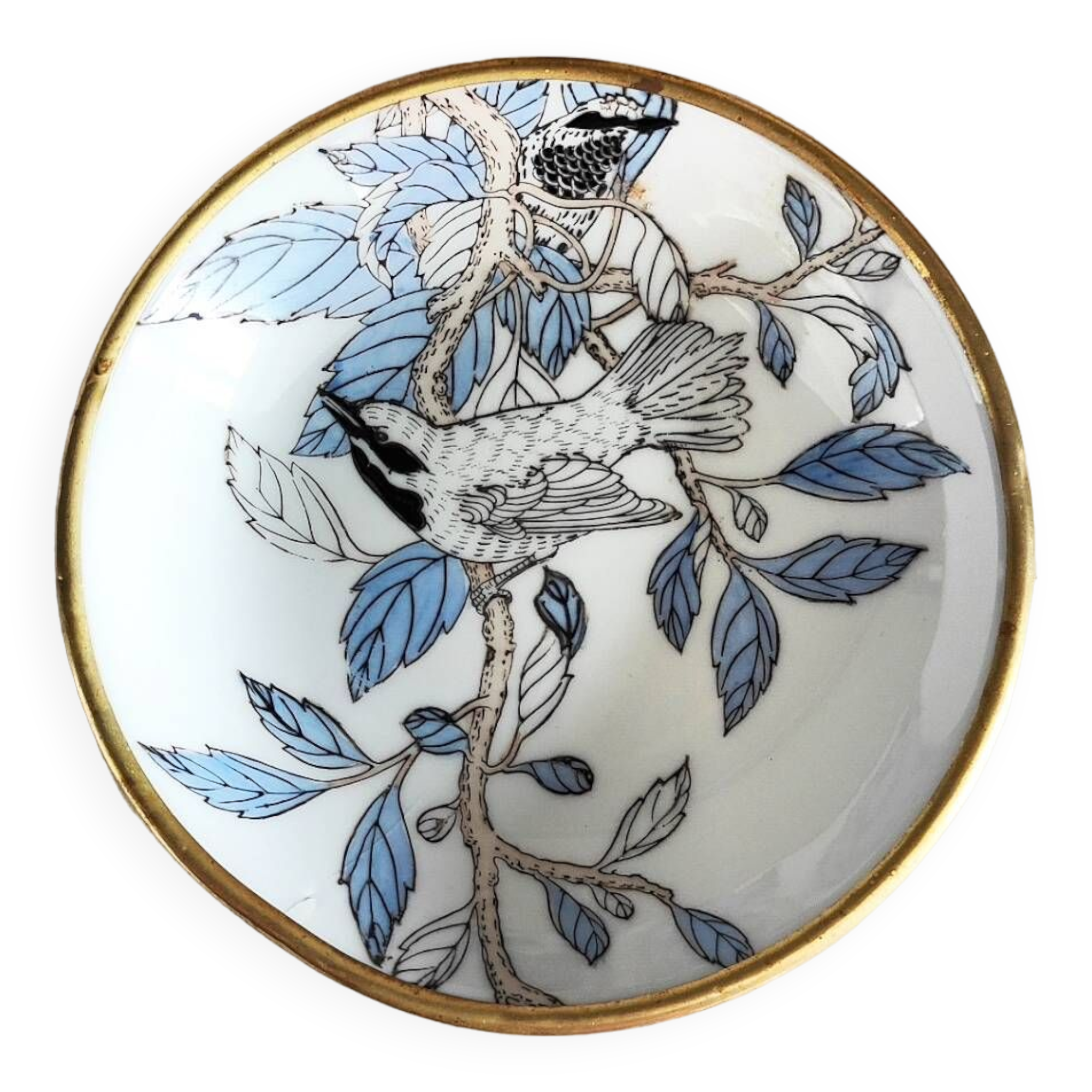 Porcelain and brass bowl
