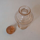 Ancienne carafe flacon en verre soufflé rose