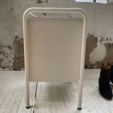 Industrial white metal bedside