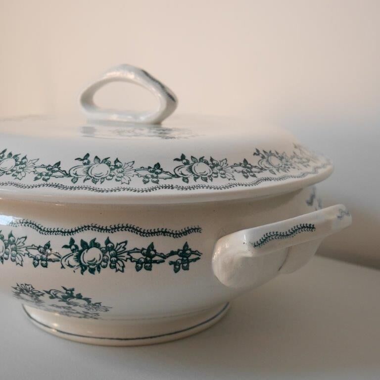 Soup bowl Saint Amand, green pattern - model 4025
