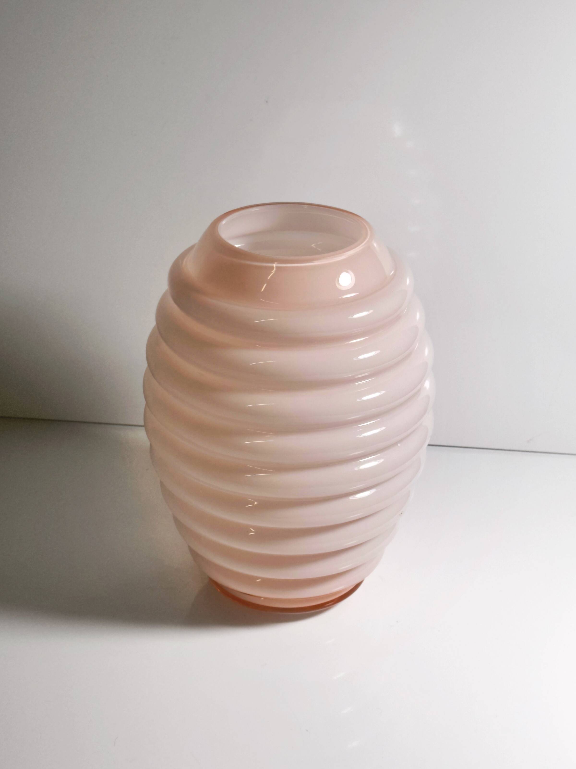Vetrarti Pink Milk Glass Murano Vase -1970s