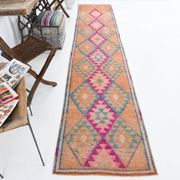 Tapis De Cuisine 2x12 Orange Tapis De Coureur Vintage Herki, 73x369Cm