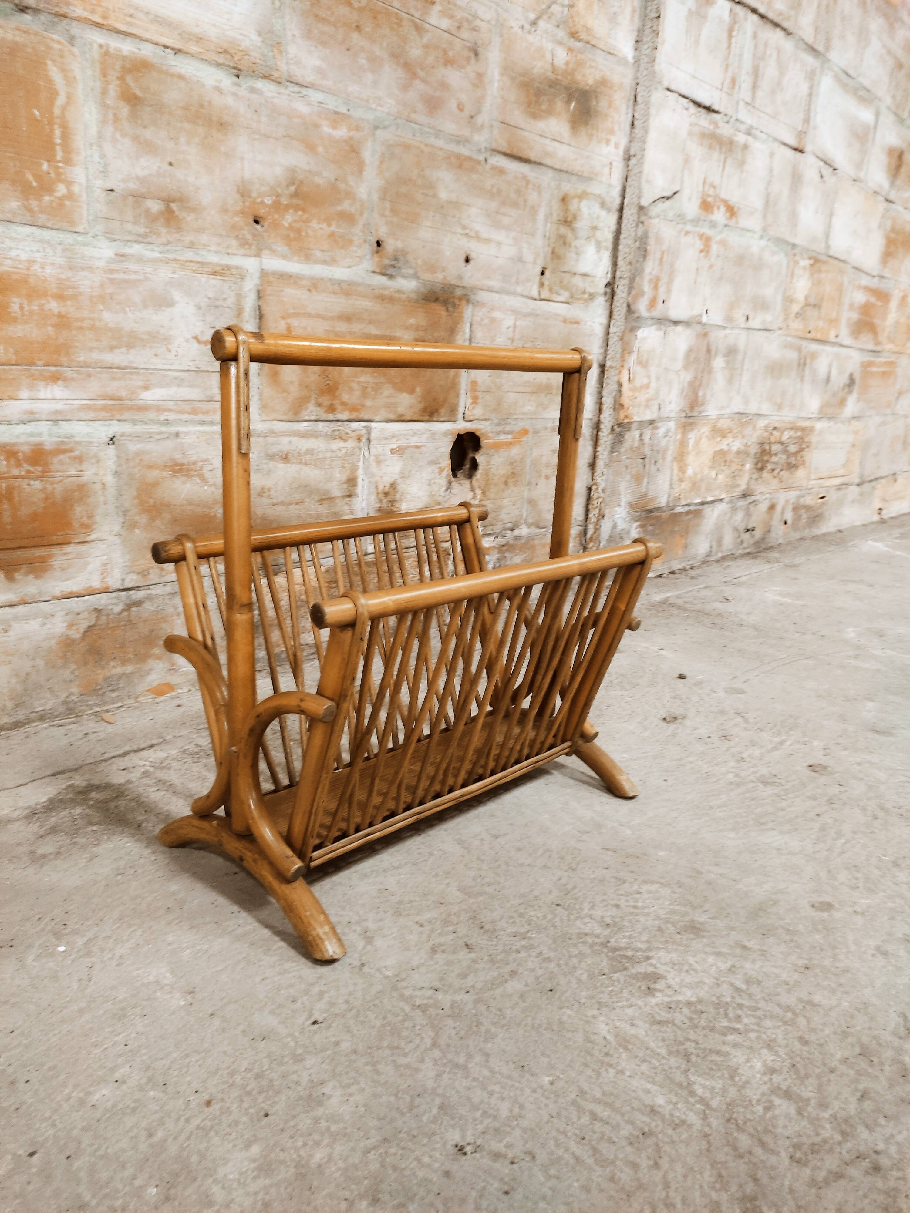 Bamboo magazine holder