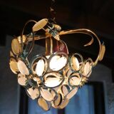 Gold metal pendant light and 90's glass pendants