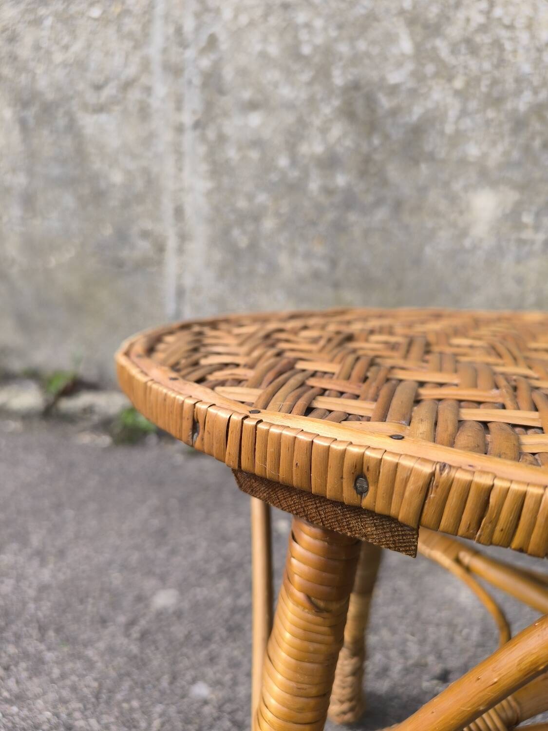 Wicker coffee table 1950
