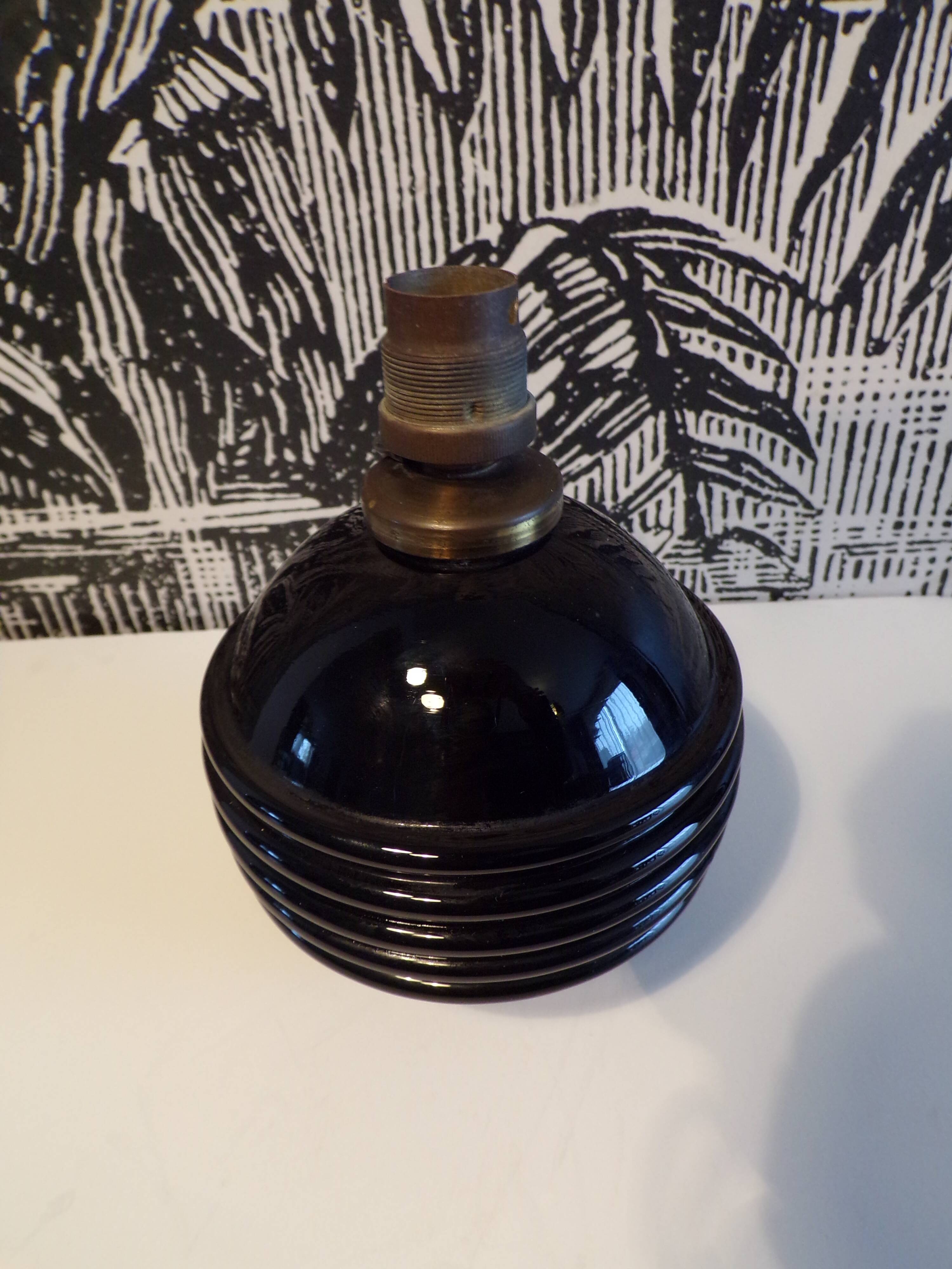 Black opaline ball lamp 1930