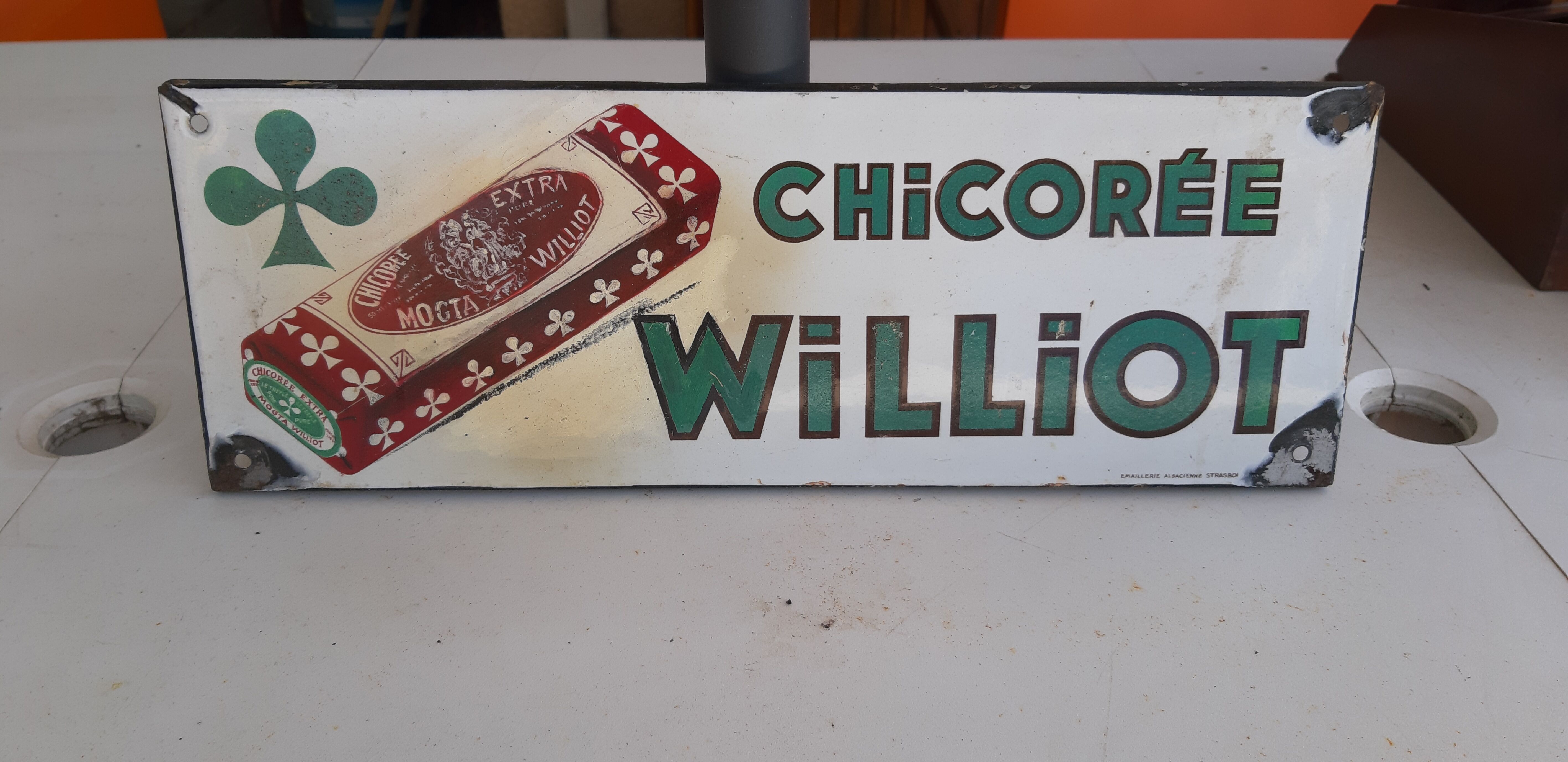 Enamelled plate Chicory Williot