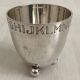 Art Deco tumbler in silver metal with alphabetical decoration