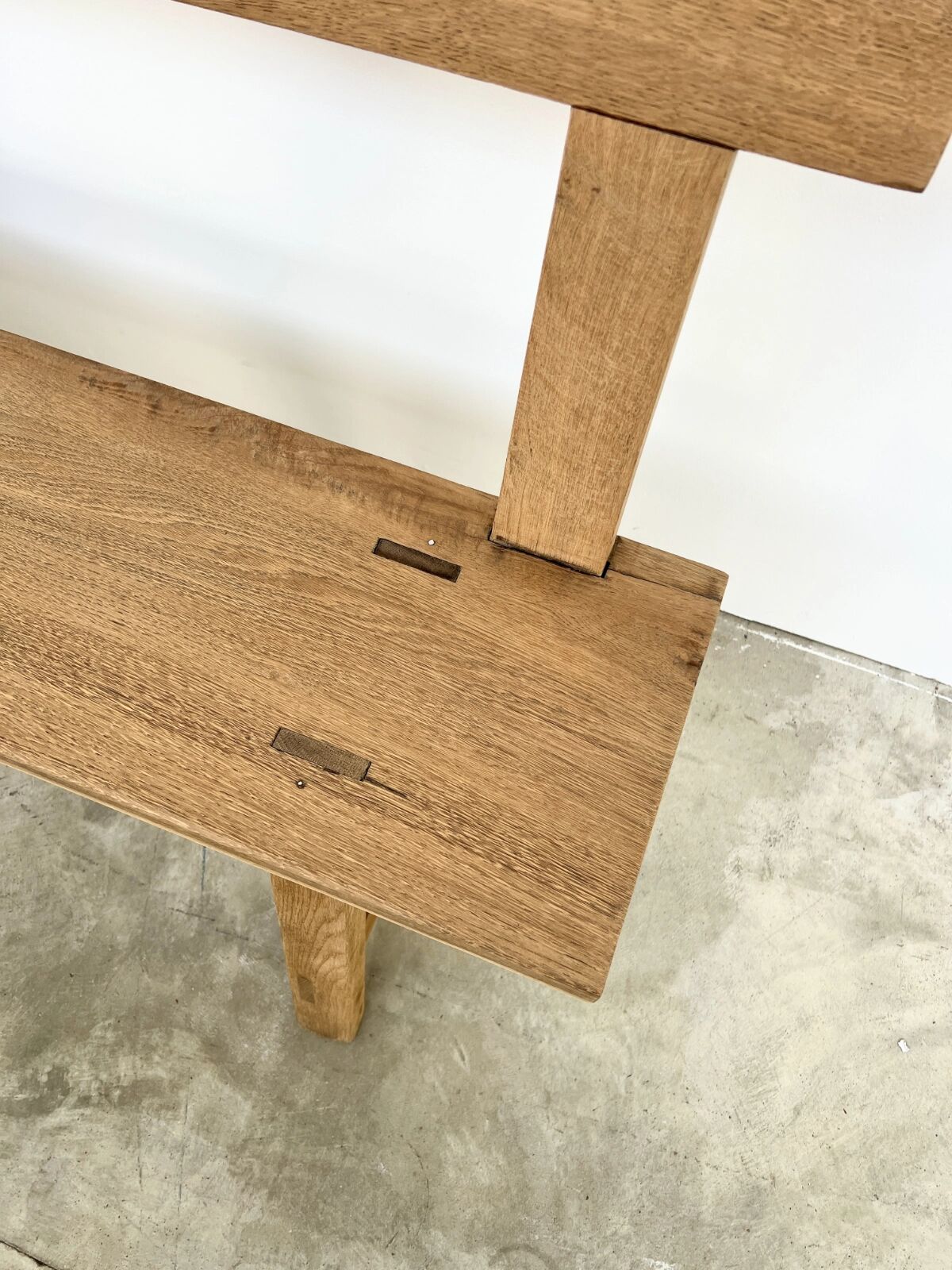 Natural solid oak backrest bench