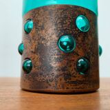 Drinking glasses in green glass and copper in mid-century style by Nanny Still, 1960s, set of 5.