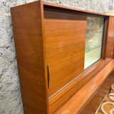 Vintage Scandinavian teak sideboard with compass feet from the 70s