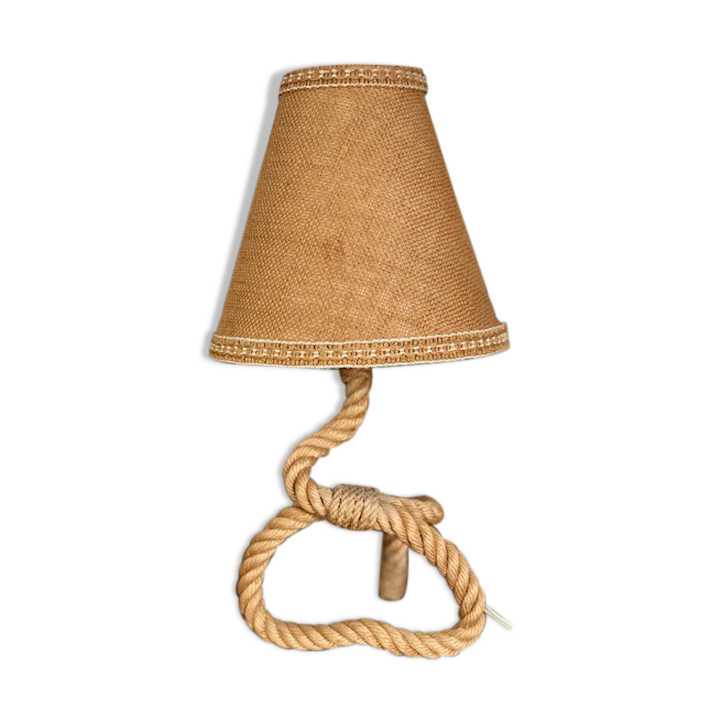Table lamp rope and raffia