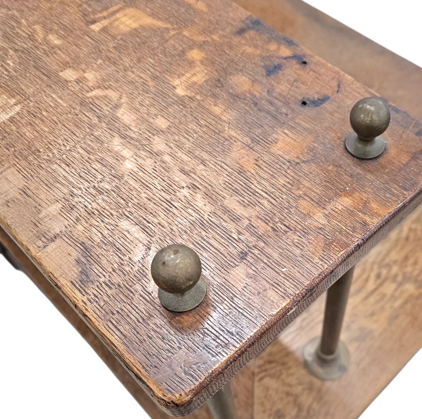 Victorian oak desk / Bin or drawer cup pull by P. & F. Corbin / 1895