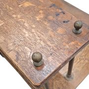 Victorian oak desk / Bin or drawer cup pull by P. & F. Corbin / 1895