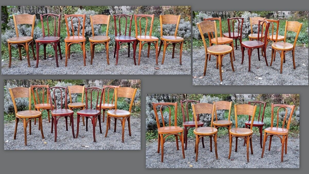 Lot 7 bistro chairs early twentieth in bentwood