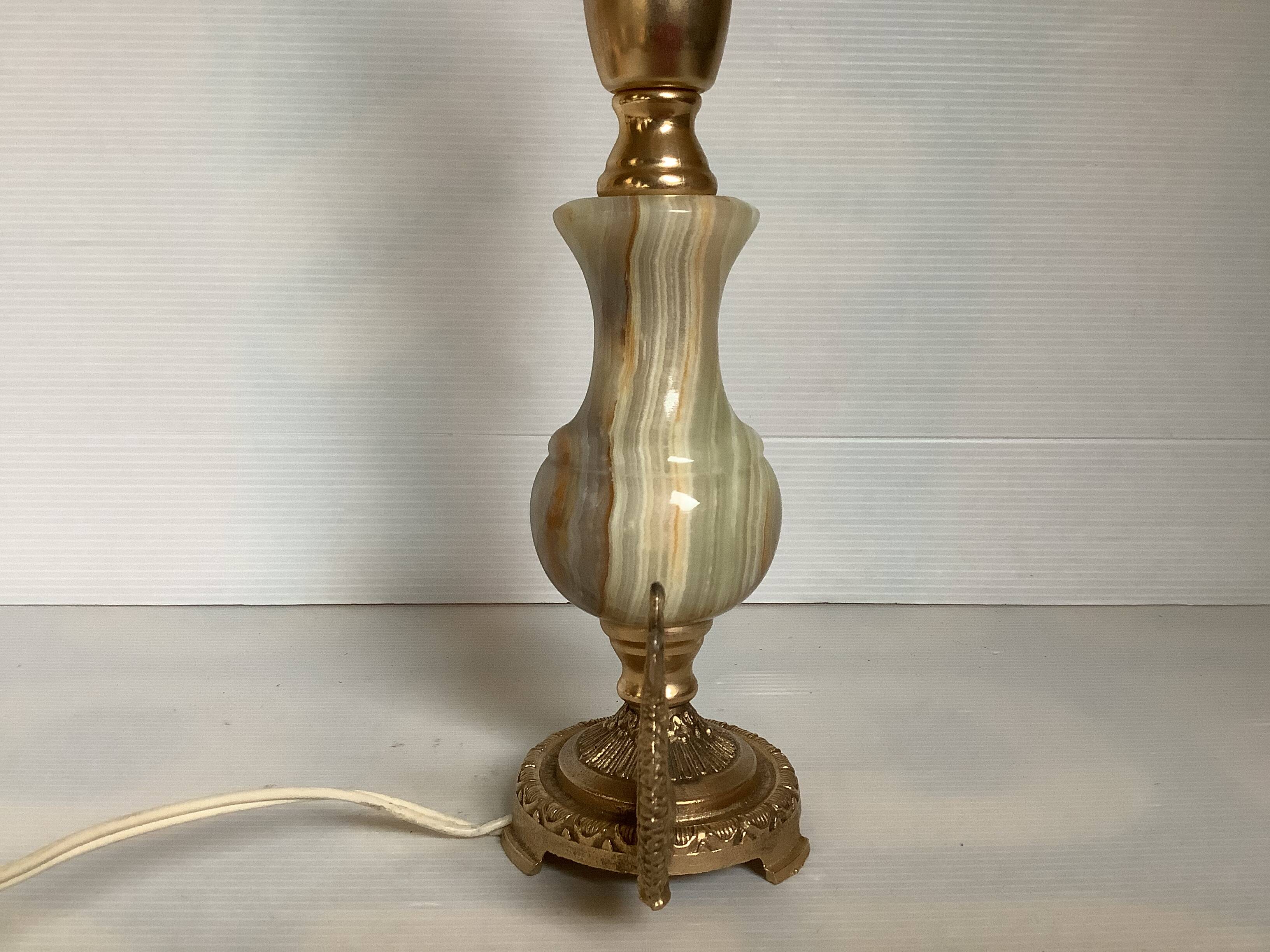 Onyx brass fish lamp Italy