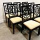 Set of 8 Jean Claude Mahey black lacquered dining chairs for Roche Bobois,