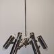 Modernist chandelier with 6 spots in chrome metal, France circa 1970.